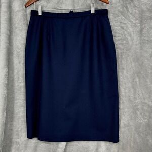 Pendleton Womens Navy Wool Pencil Skirt Knee Length Business Casual Size 16